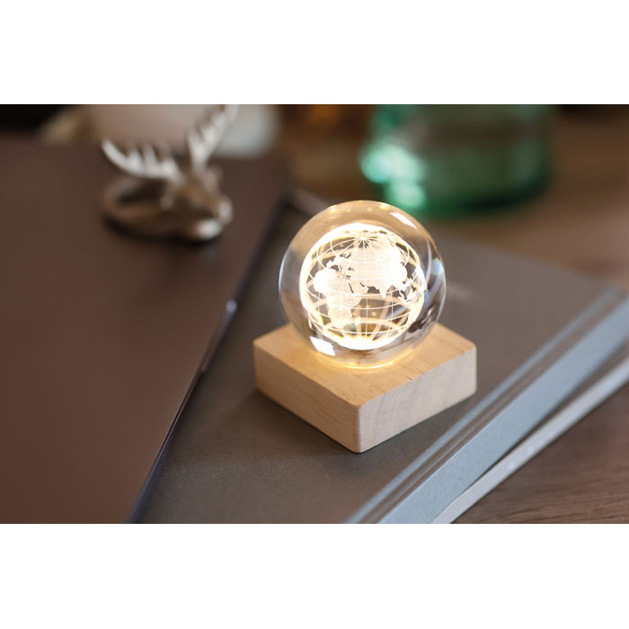 Palla di vetro a globo LED Legno item ambiant picture