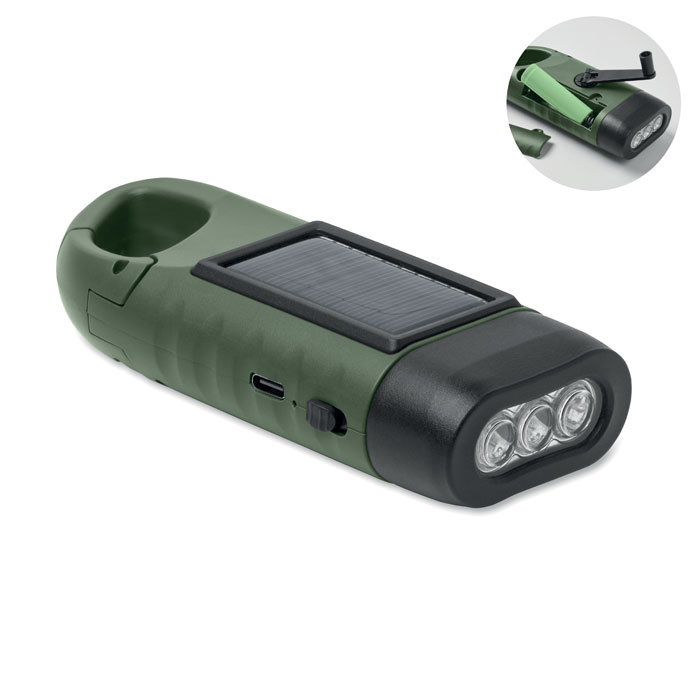 Torcia solare con dinamo Verde Scuro item picture front