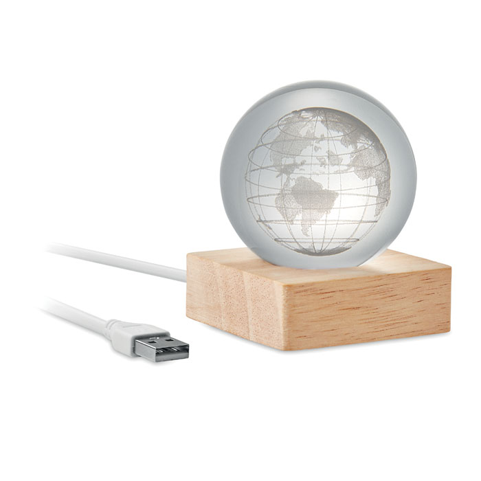Palla di vetro a globo LED Legno item picture front