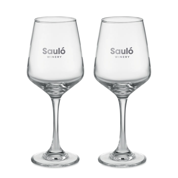 Set di 2 bicchieri da vino transparent item picture printed