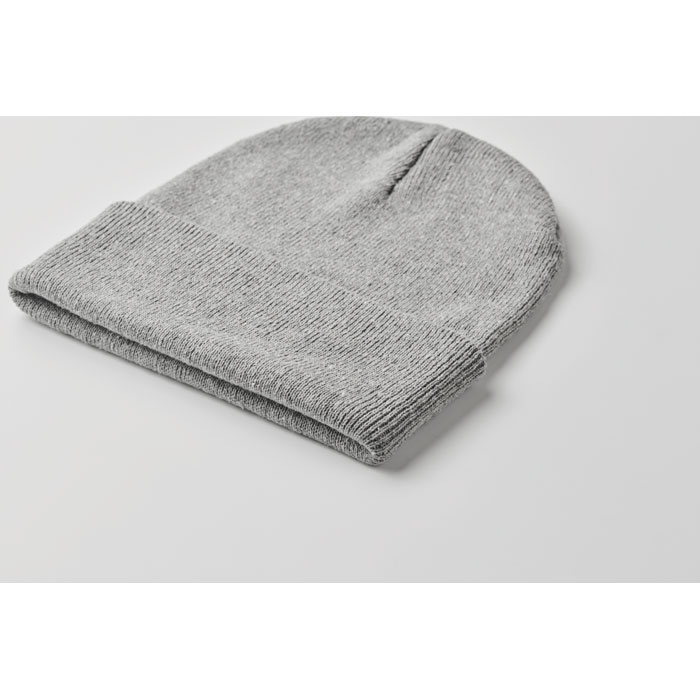 Knitted beanie with cuff Grigio item detail picture
