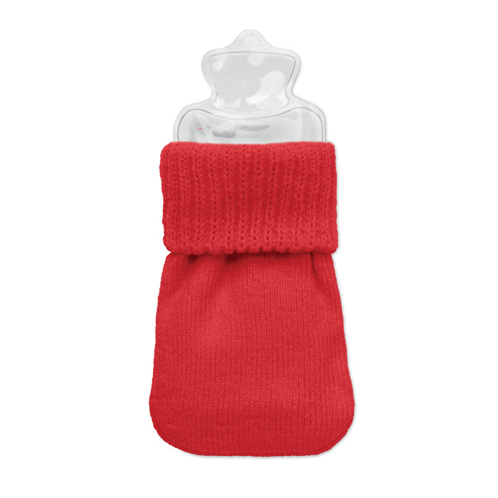 Hand warmer knitted polyester Rosso item picture open
