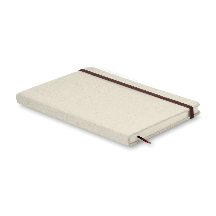Notebook con cover in canvas beige item picture side