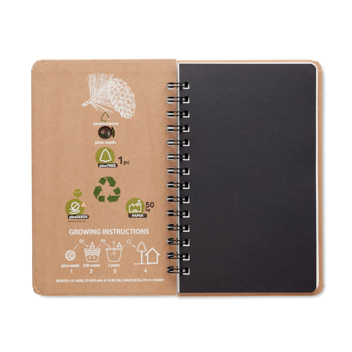 Notebook in legno di pino beige item picture printed