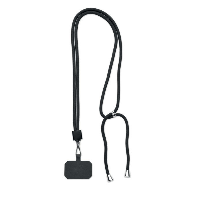 Lanyard tubolare in RPET black item picture front