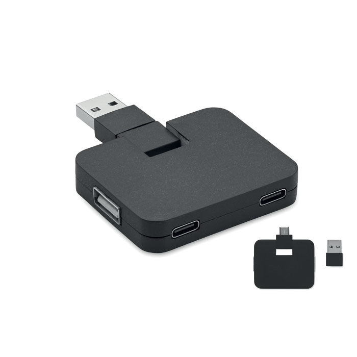4 port USB hub Nero item picture front