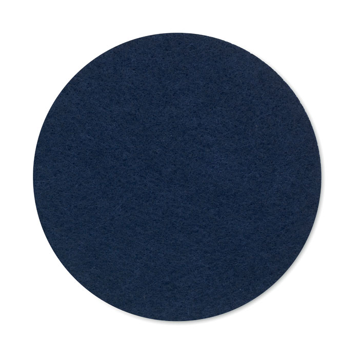 Round coaster in RPET felt Blu item picture open