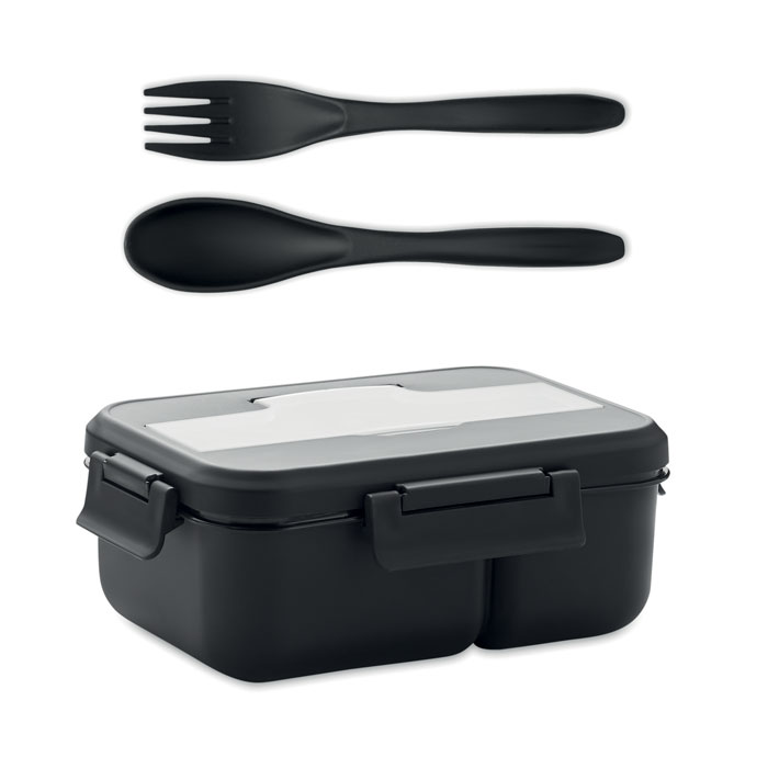 Lunch box with cutlery in PP Nero item picture front