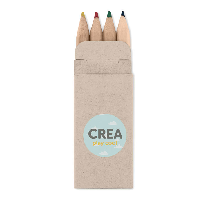 4 mini coloured pencils Beige item picture printed
