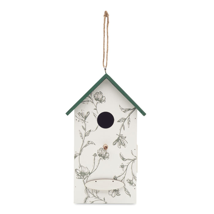 Bird house in plywood Bianco item picture side