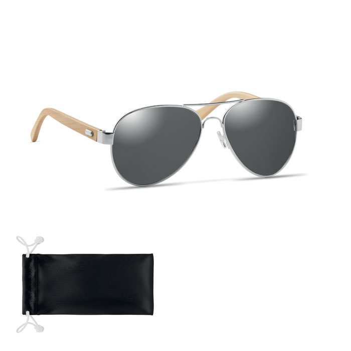 Bamboo sunglasses in pouch Nero item picture front