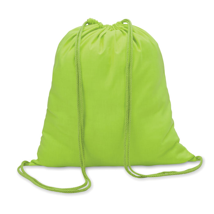 100gr/m² cotton drawstring bag Lime item picture front