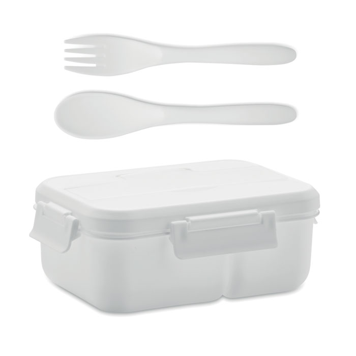 Lunch box with cutlery in PP Bianco item picture front