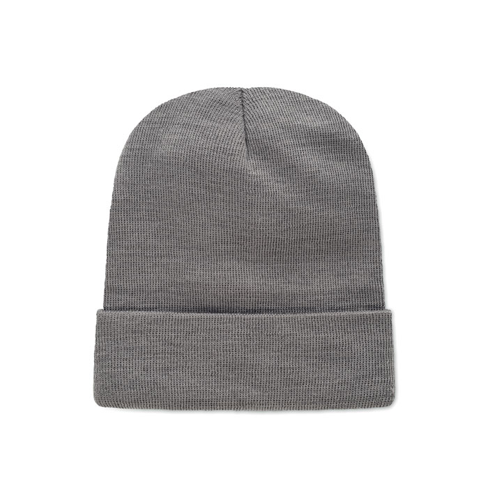 Unisex beanie RPET polyester Grigio Pietra item picture open