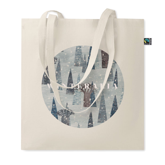 Shopping bag Fairtrade Beige item picture printed