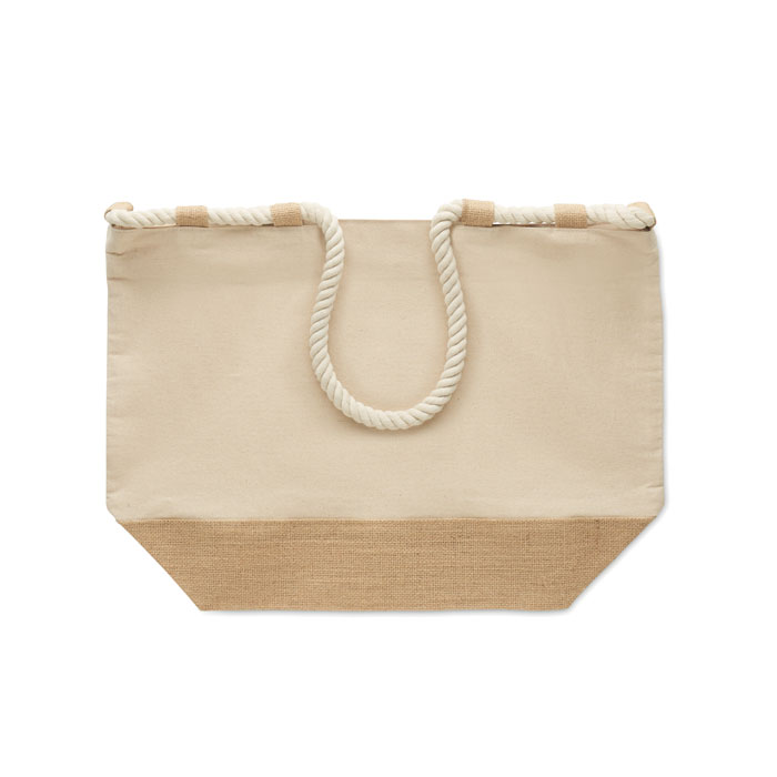 Borsa da spiaggia in tela Beige item picture 6