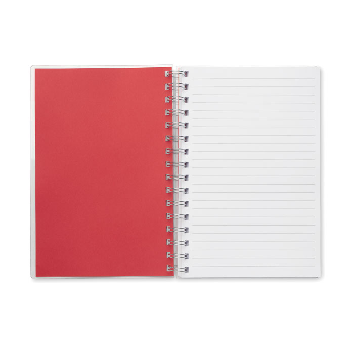 A5 RPET notebook recycled lined Rosso item picture open