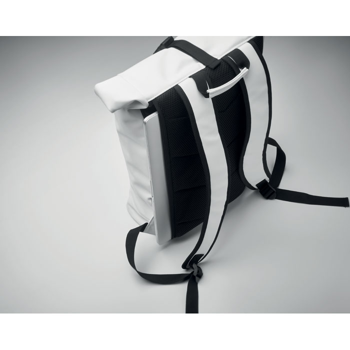 Laptop PU Rolltop backpack Bianco item detail picture