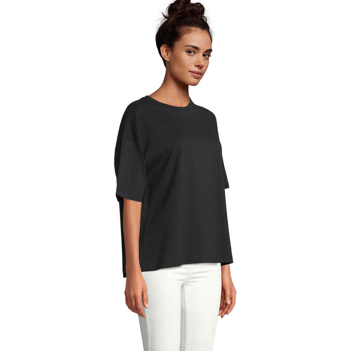 BOXY WOMEN OVERSIZE T-SHIRT Nero Profondo item picture side