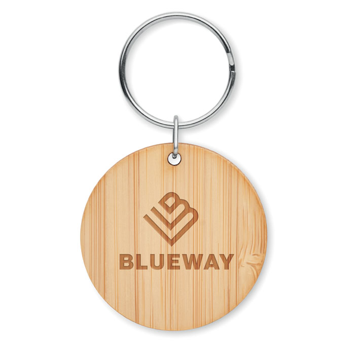 Round bamboo key ring Legno item picture printed