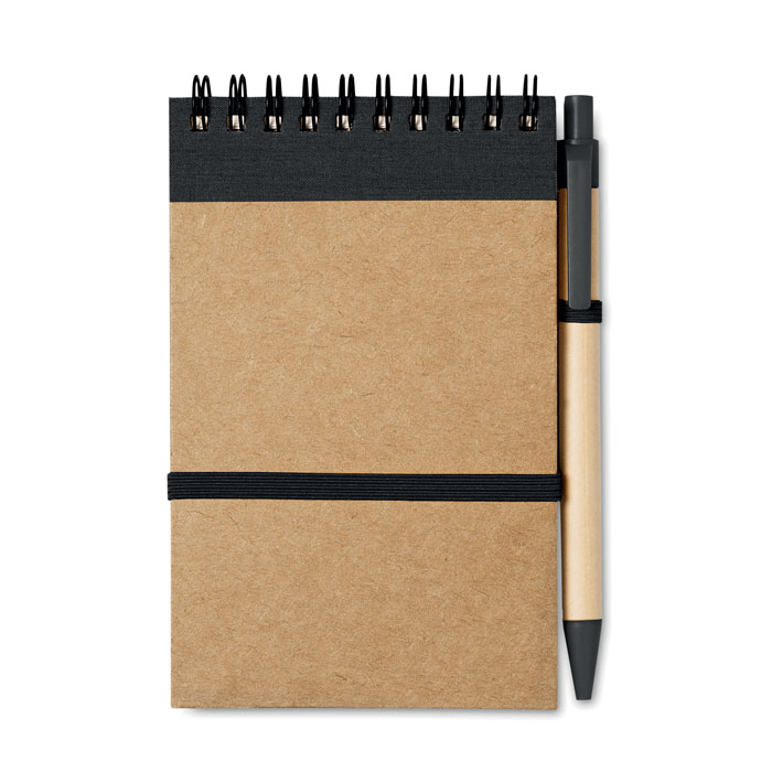 A6 recycled notepad with pen Nero item picture front