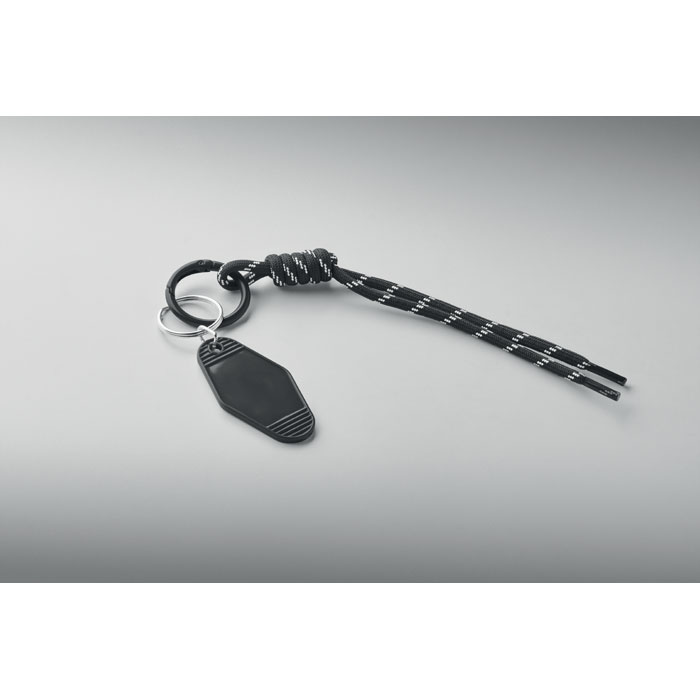 Braided rope with tag keyring Nero item detail picture
