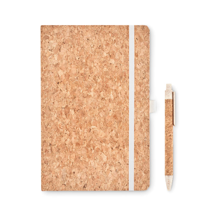 A5 cork notebook with pen Beige item picture printed
