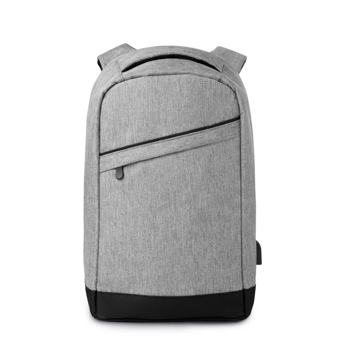 2 tone backpack incl USB plug Grigio item picture front