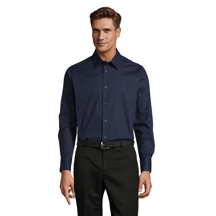 BRIGHTON STRETCH MEN SHIRT Nero / Nero Opaco item picture front