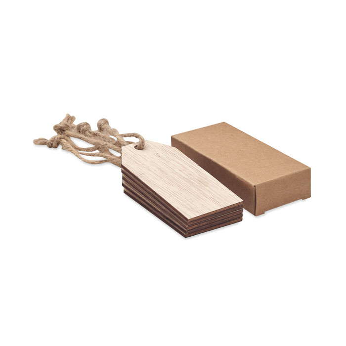 Set 6 etichette regalo in legno wood item picture side