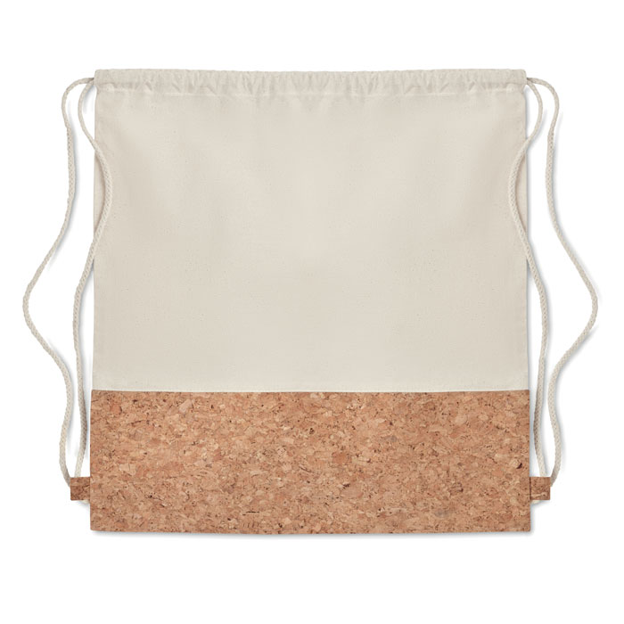 160gr/m² cotton drawstring bag Beige item picture back