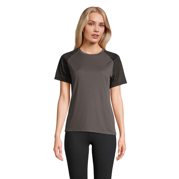 VORTEX WOMEN RAGLAN T-SHIRT Black/Charcoal Grey item picture front