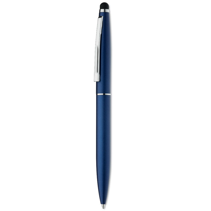 Twist type pen w stylus top Blu item picture back