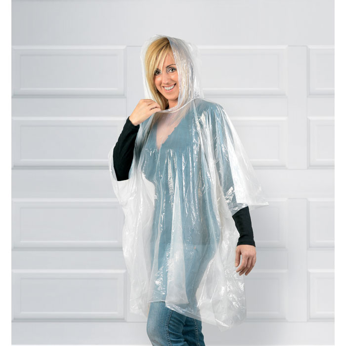 Poncho in round container Blu item ambiant picture