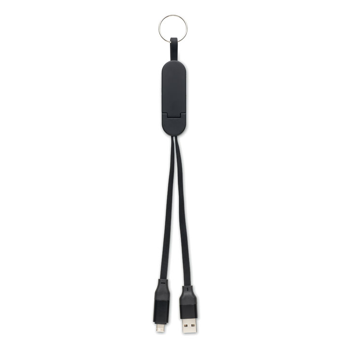 60W cable keyring recycled ABS Nero item picture 1