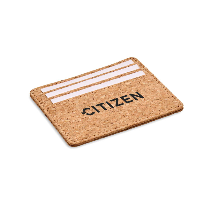 Cork cardholder with RFID Beige item picture printed