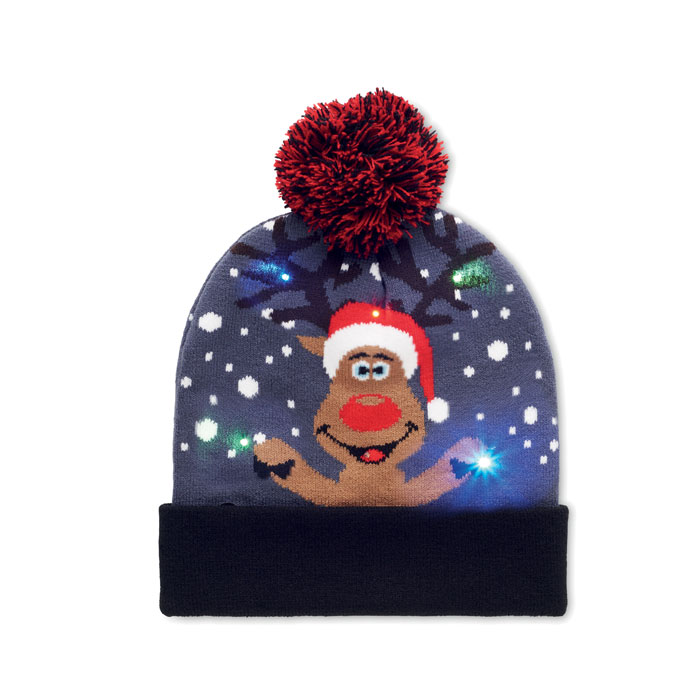 Christmas knitted beanie LED Blu item picture front