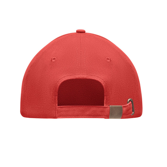 Brushed heavy cotton 6 panel Ba Bianco/Rosso item picture back