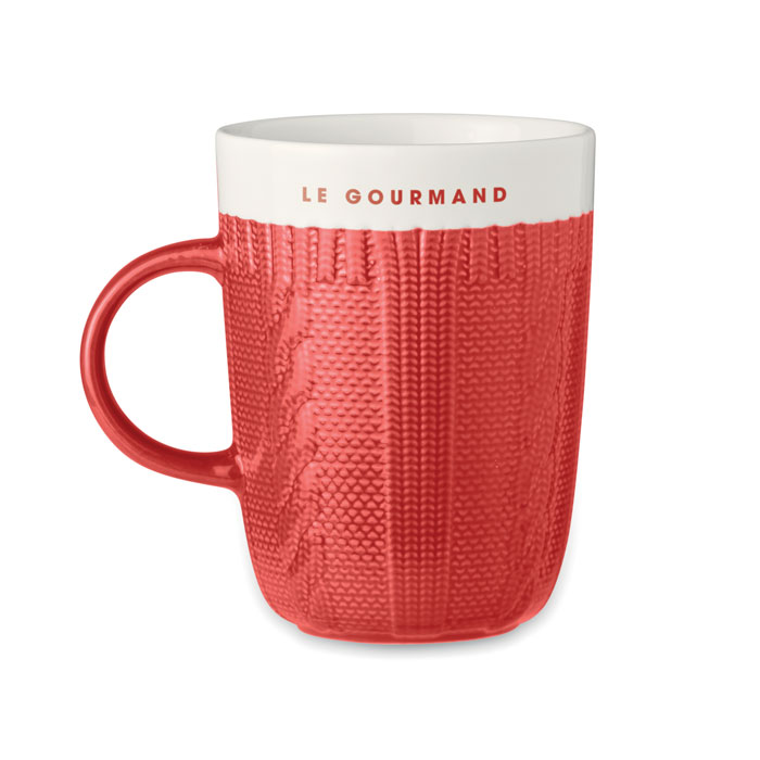 Ceramic mug 310 ml red item picture printed