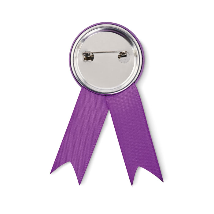 Ribbon style badge pin Viola item picture back