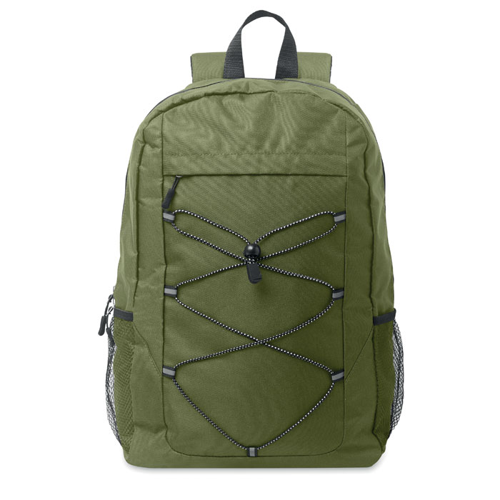 600D RPET polyester backpack Verde Militare item picture top