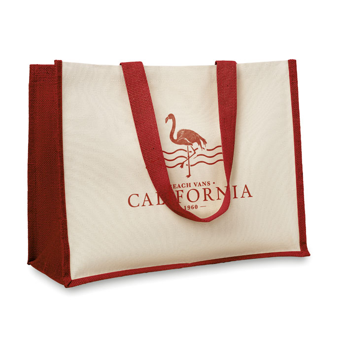 Jute and canvas shopping bag Rosso item picture printed