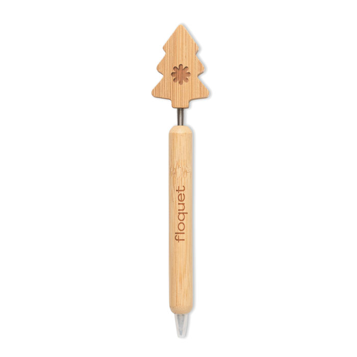 Bamboo Christmas tree ball pen Legno item picture printed