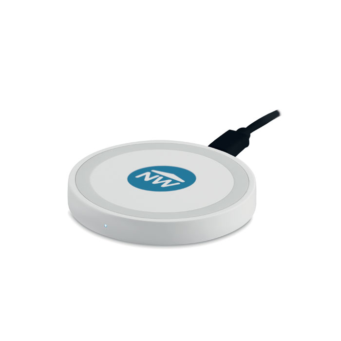 Small wireless charger 5W Bianco item picture printed