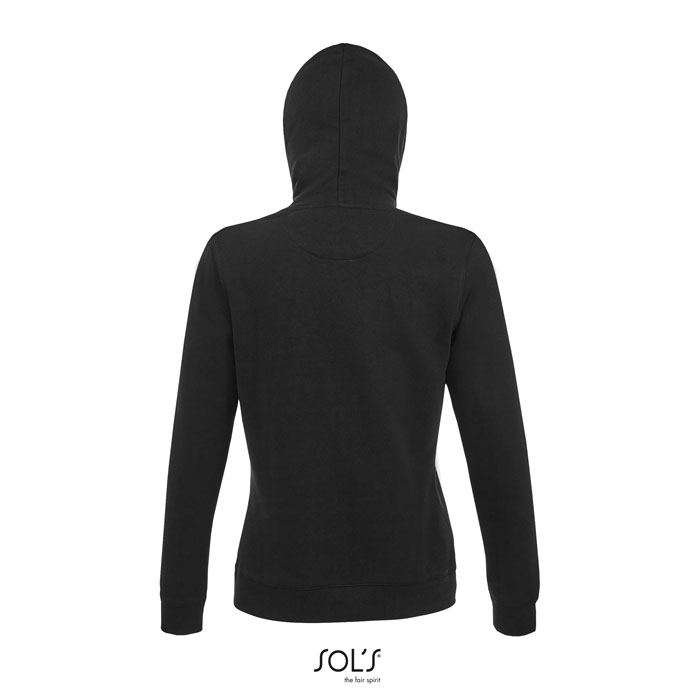 SPENCER WOMEN HOODED SWEAT Nero / Nero Opaco item picture side