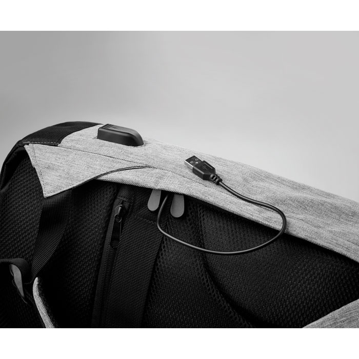 2 tone backpack incl USB plug Grigio item detail picture