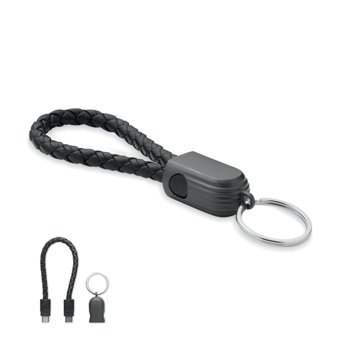 Key ring loop cable type-C Nero item picture front
