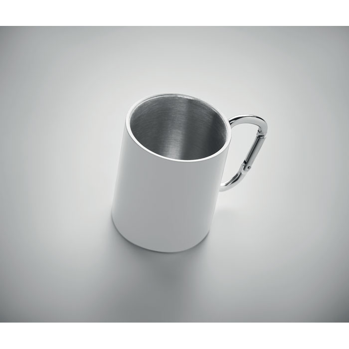 Metal mug and carabiner handle Bianco item detail picture
