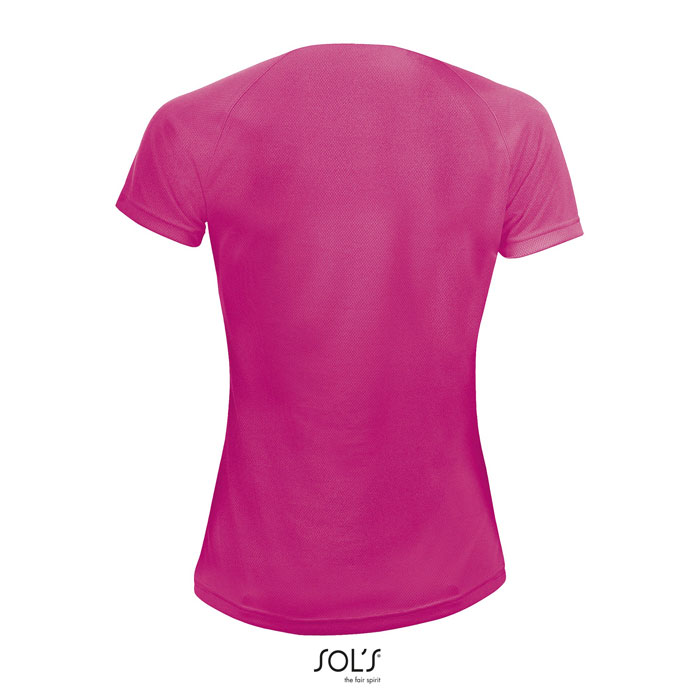 SPORTY WOMEN T-SHIRT POLYES Rosa Neon 2 item picture back
