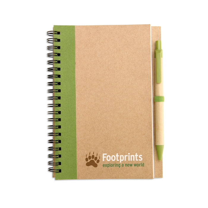 B6 recycled notebook with pen Lime item picture printed